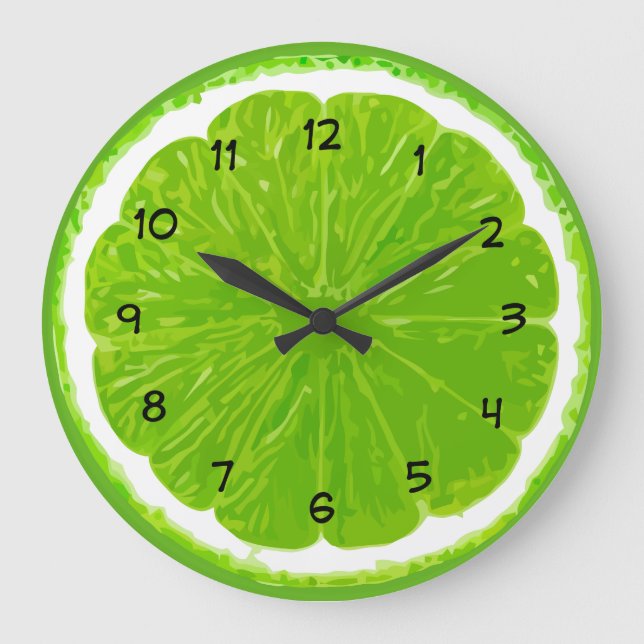 Reloj Redondo Grande Trozo De Cables De Pared De Cocina De Lime (Anverso)