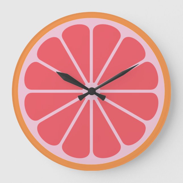 Reloj Redondo Grande Trozo de pomelo (Anverso)