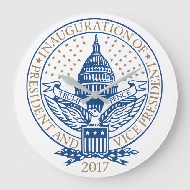 Reloj Redondo Grande Trump Pence President Inaugural Logo Inauguration (Anverso)