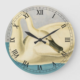 Reloj Redondo Grande Trumpeter Swan de John James Audubon, ave vintage