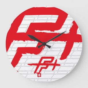 Reloj Redondo Grande Tu inicial letra F, letra SUISSE v TRACE