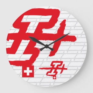 Reloj Redondo Grande Tu inicial letra I, letra SUISSE v TRACE