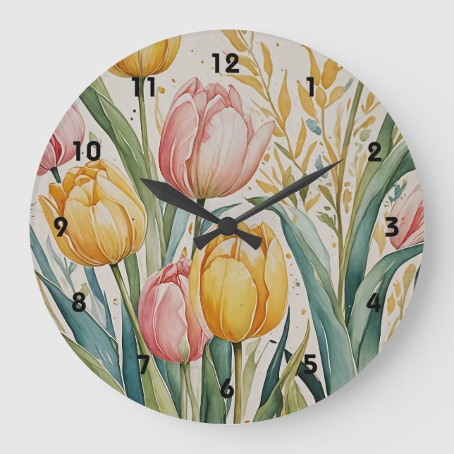 Reloj Redondo Grande Tulip Reverie (Anverso)
