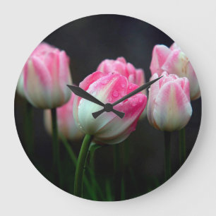 Reloj Redondo Grande Tulipanes