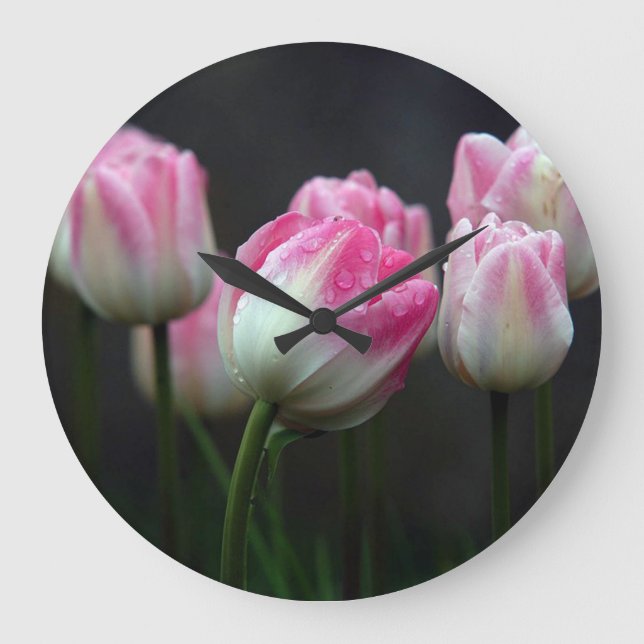 Reloj Redondo Grande Tulipanes (Anverso)