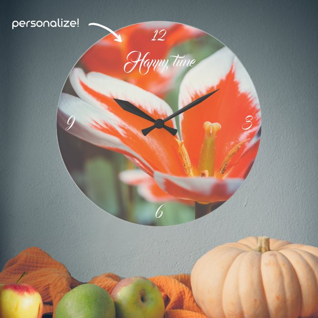 Reloj Redondo Grande Tulipanes rojos (Subido por el creador)