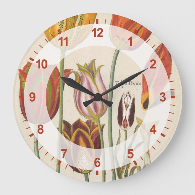 Reloj Redondo Grande Tulipanos (Anverso)