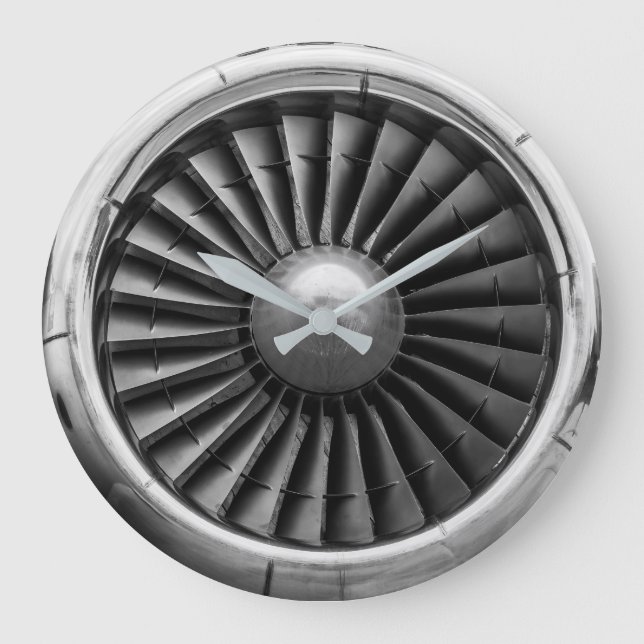 Reloj Redondo Grande Turbina de motor de chorro (Anverso)