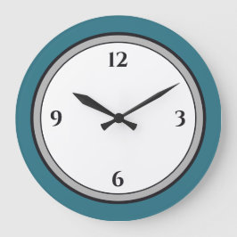 Reloj Redondo Grande Turquesa gris negro y blanco Minimalista