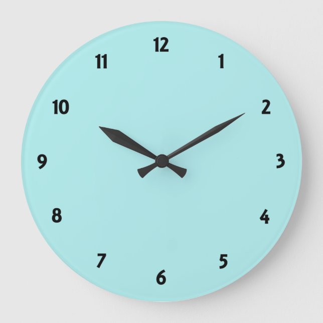 Reloj Redondo Grande Turquesa pálida (Anverso)