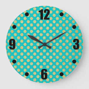 Reloj Redondo Grande Turquesa Tiffany y chispa de la flor de la