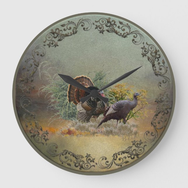 Reloj Redondo Grande Turquía silvestre (Anverso)