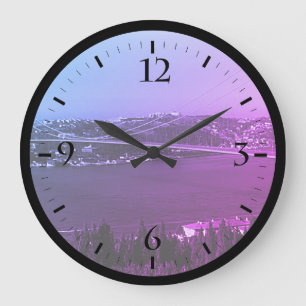 Reloj Redondo Grande Turquía Vintage Estambul puente Bósforo Gran Clo