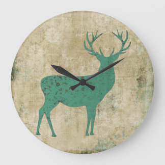 Reloj Redondo Grande Turquoise Buck Silhouette Clock