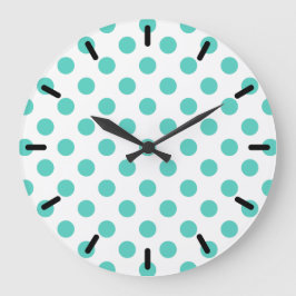 Reloj Redondo Grande Turquoise polka dots