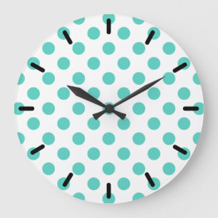 Reloj Redondo Grande Turquoise polka dots