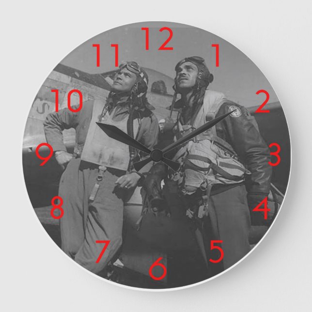 Reloj Redondo Grande Tuskegee Airmen (Anverso)