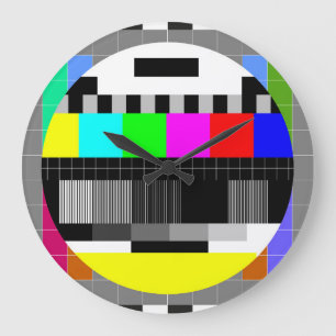 Reloj Redondo Grande TV retro sin ilustracion de señal.