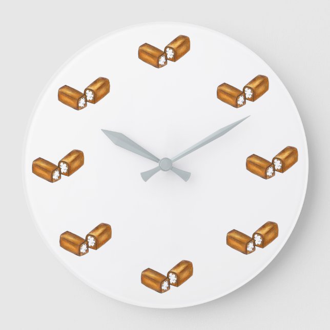 Reloj Redondo Grande Twinkie Cream Llenado De Snack Pasteles De Comida  (Anverso)