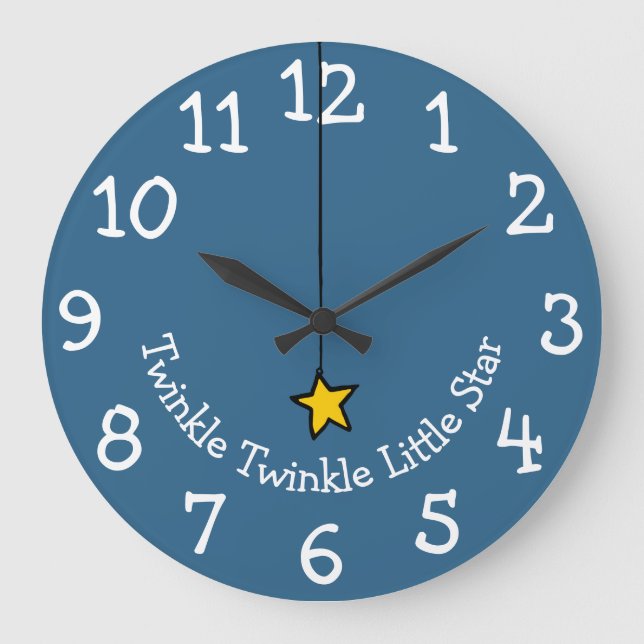 Reloj Redondo Grande Twinkle Twinkle Estrella Dorada Linda (Anverso)