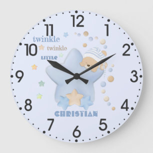 Reloj Redondo Grande Twinkle Twinkle Pequeña Estrella Niño Teddy Bear
