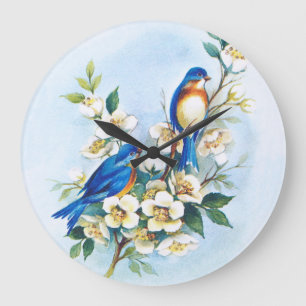 Reloj Redondo Grande Two Bluebirds