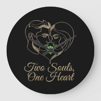 Reloj Redondo Grande Two Souls, One Heart – Elegant Romantic Wall Clock