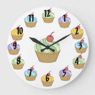 Reloj Redondo Grande Two Tone Cupcakes