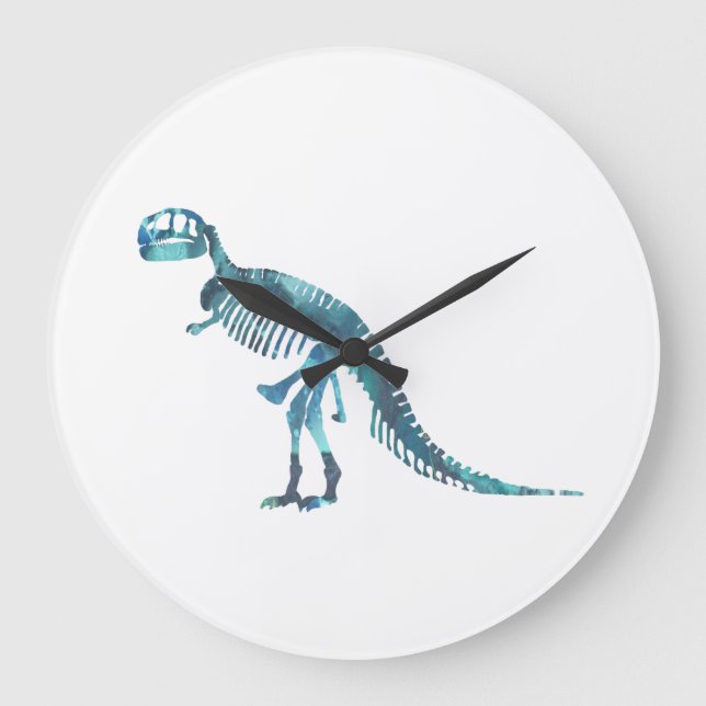 Reloj Redondo Grande Tyrannosaurus rex skeleton art (Anverso)