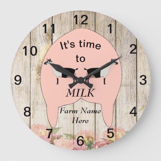 Reloj Redondo Grande Udder alpino de la granja de cabras lecheras (Anverso)