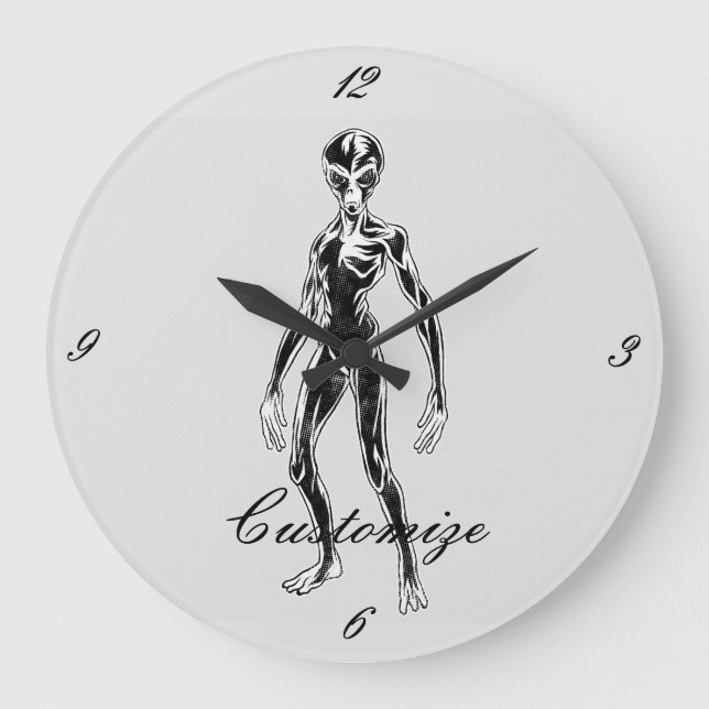 Reloj Redondo Grande UFO Alien Thunder_Cove (Anverso)