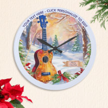 Ukulele de Invierno en la Nieve Texto Personalizad