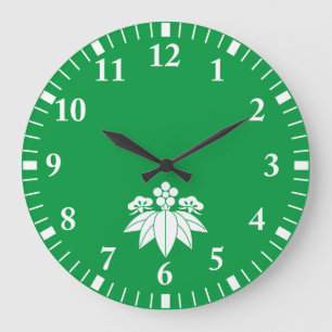 Reloj Redondo Grande ume de pino de bambú de estilo genciana