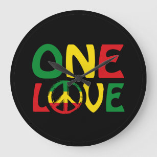Reloj Redondo Grande Un amor, diseño de reggae