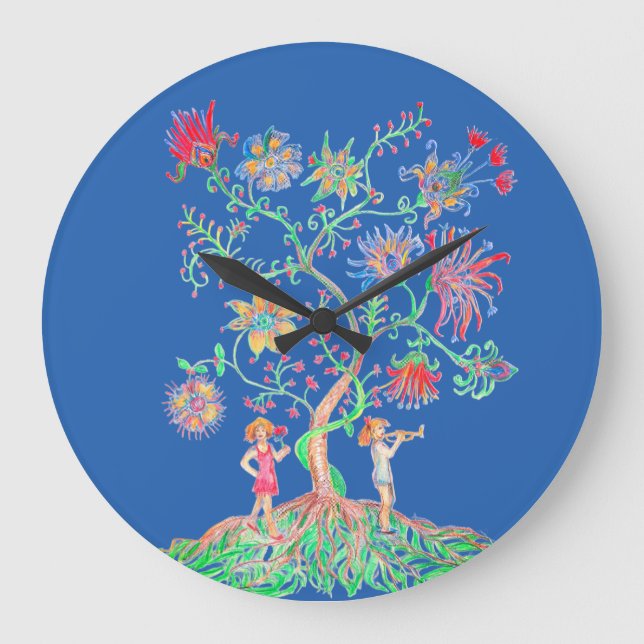 Reloj Redondo Grande Un árbol de la vida (Anverso)