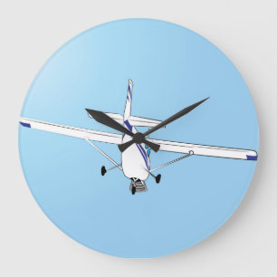 Reloj Redondo Grande Un Cessna en vuelo