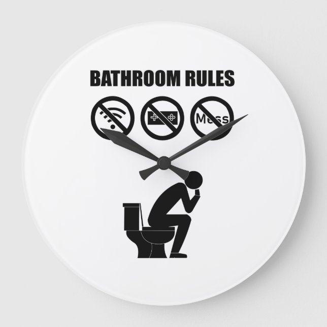 Reloj Redondo Grande Un conjunto de reglas de baño (Anverso)