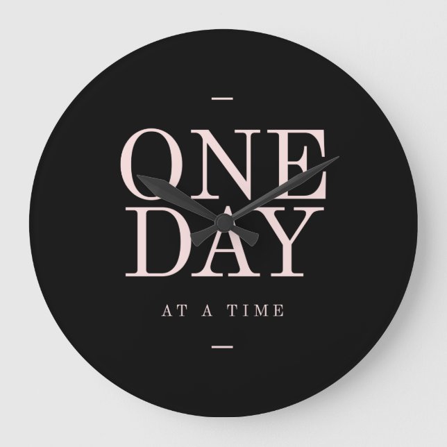 Reloj Redondo Grande Un día: inspiradoras citas de objetivos rosados ne (Anverso)