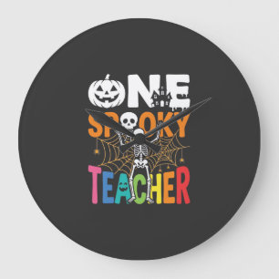 Reloj Redondo Grande Un diseño de Halloween de un profesor espeluznante