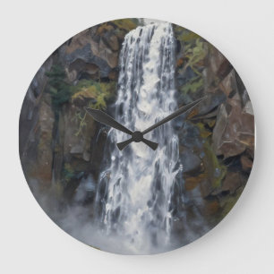 Reloj Redondo Grande Un estudio de luz y piedra en cascada