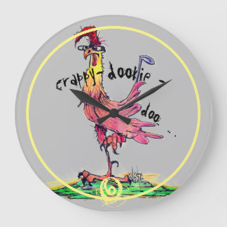 Reloj Redondo Grande Un gallo de mal comportamiento que no da una copia