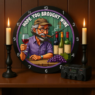 Reloj Redondo Grande Un hombre con barba de buen gusto