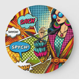 Reloj Redondo Grande Un ilustracion de moda al estilo retro del pop