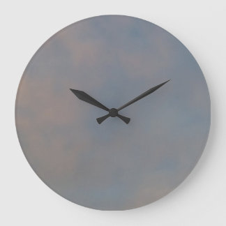 Reloj Redondo Grande Un paseo en las nubes 8 nubes rosas en un cielo az