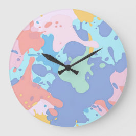 Reloj Redondo Grande Un patrón desordenado de manchas de pintura