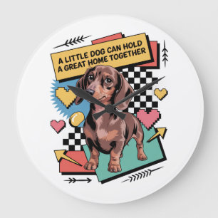 Reloj Redondo Grande Un Pequeño Perro Puede Mantener Una Gran Casa Junt