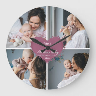 Reloj Redondo Grande Un regalo del Día de la Madre   COLLAGE DE FOTOS