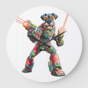 Reloj Redondo Grande Un_schnauzer_con_armadura_futurista