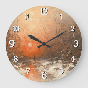 Reloj Redondo Grande Un sendero forestal con caza al atardecer