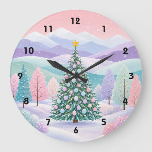 Reloj Redondo Grande Un Sueño Invernal Pastel